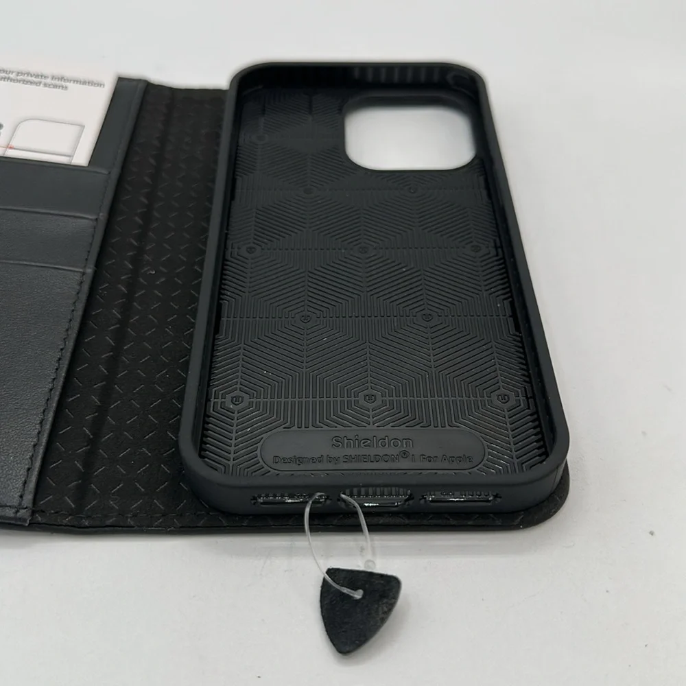 SHIELDON black leather flip cover case for iPhone 14 Pro Max 5G 6.7